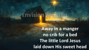 Away in the Manger PowerPoint with lyrics for Christmas Eve Worship Service on Christmas Eve