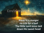 Away in the Manger lyrics PowerPoint for Christmas Eve Worship Service on Christmas Eve