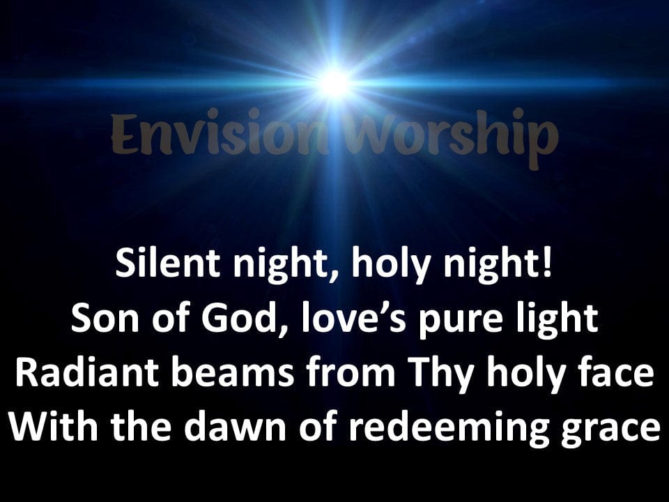 Silent Night lyric Christmas Eve PowerPoint Presentation Template Slides for Christmas Eve Service